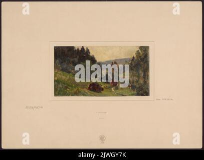 Bergtal mit einem Pfad, der zu einem Bauernhof in Przesieka führt. Dressler, Adolf (1833-1881), Zeichner, Karikaturist Stockfoto