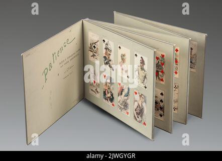 „Geduld - Spielkarten aus den zwei Jahren des Europäischen Krieges“. Tański, Czesław (1862-1942), Zeichner, Karikaturist Stockfoto