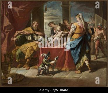 Moses trampelt auf der Krone des Pharao. Diziani, Gaspare (1689-1767), Maler Stockfoto