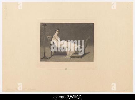 Porträt von Madame Récamier. Chardon, Charles (Paryż ; drukarz ; fl. Ca 1830-1890 ; st.), Druckerei, Jasiński, Feliks Stanisław (1862-1901), Grafikerin, Gazette des Beaux-Arts (Paryż ; czasopismo, wydawnictwo ; 1859-2002), Verlag, David, Jacques-Louis (1748-1825), Maler Stockfoto