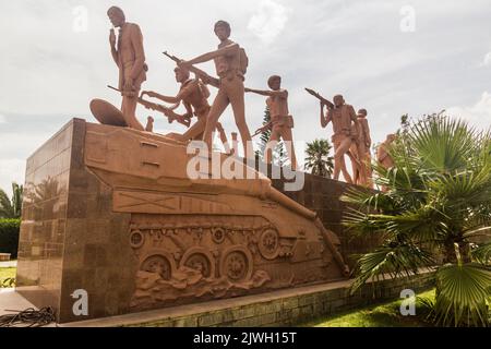 MEKELE, ÄTHIOPIEN - 27. MÄRZ 2019: Skulpturen am Märtyrerdenkmal in Mekele, Äthiopien. Stockfoto