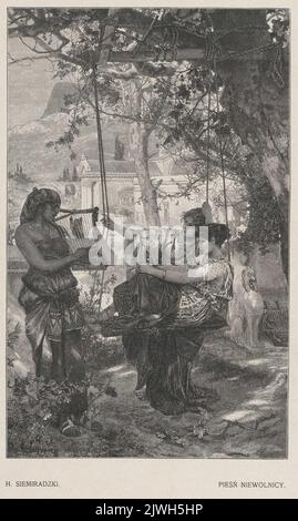 Reproduktion eines Gemäldes: Henryk Siemiradzki (1843-1902), Pieśń niewolnicy [Sklavenlied]; Illustration aus einer Zeitschrift. Unbekannter Grafiker Stockfoto