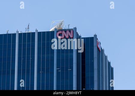 Los Angeles, Kalifornien, USA - 6. Juli 2022: CNN-Gebäude in Los Angeles, Kalifornien, USA. Stockfoto