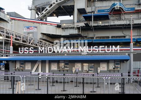 San Diego, CA, USA - 8. Juli 2022: USS Midway Museum in San Diego, CA, USA. Stockfoto