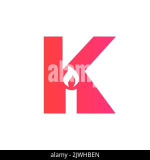 Buchstabe K Kerze Logo Design für Veranstaltung, Feier und Party Symbol Vektor Stock Vektor
