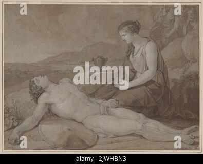 Antygona przed ciałem Polinika. Abel, Josef (1764-1818), Zeichner, Karikaturist Stockfoto