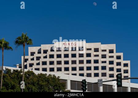 Irvine, CA, USA – 9. Juli 2022: Die Firmenzentrale der WATG wird am 9. Juli 2022 in Irvine, CA, USA gezeigt. Stockfoto