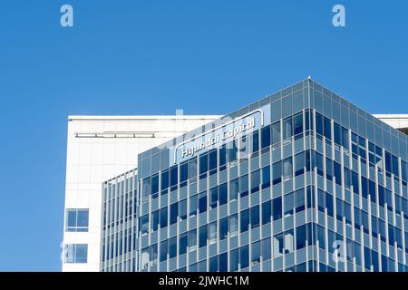 Irvine, CA, USA – 9. Juli 2022: Hauptsitz von Hyundai Capital America in Irvine, CA, USA. Stockfoto