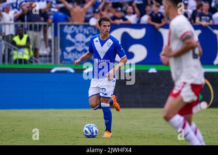 Mario Rigamonti Stadion, Brescia, Italien, 03. September 2022, Andrea Papetti (FC Brescia) während des Spiels Brescia Calcio gegen AC Perugia - Italienischer Fußball der Serie B Stockfoto