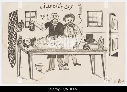 Flieger – Karikatur mit Izzet Pasha. Unbekannt, Grafiker Stockfoto