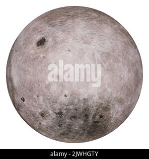 Die andere Seite des Mondes, isoliert auf weißem Hintergrund Stockfoto