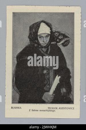 Reproduktion eines Gemäldes Axntowicz, Teodor (1859-1938), Ruthenische Frau; Auszug aus einer Zeitschrift. Tygodnik Ilustowany (Warszawa ; czasopismo ; 1859-1939), Verleger Stockfoto