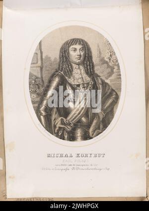 Porträt von Michał Korybut Wiśniowiecki (Leben der polnischen Herrscher von Meczysław I. bis Stanisław August 1861, Diagramm 35). Dzwonkowski, Adam (Warszawa ; Zakład litograficzny ; 1859-1872), Lithographie-Studio, Aschenbrenner, Henryk (fl. 1857-1864), Grafiker, Lesser, Aleksander (1814-1884), Zeichner, Karikaturist Stockfoto