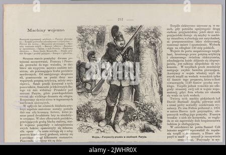 Juliusz Kossak (1824-1899), Krieg – preußische Aufklärungsgruppen bei Paris; Auszug aus einer Zeitschrift. Juliusz Kossak (1824-1899), Zeichner, Karikaturist, Tygodnik Ilustowany (Warszawa ; czasopismo ; 1859-1939), Verleger, Nicz, Edward (1851-1916), Holzfäller Stockfoto