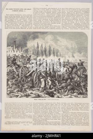 Juliusz Kossak (1824-1899), Krieg – die Schlacht von Metz; Auszug aus einer Zeitschrift. Juliusz Kossak (1824-1899), Zeichner, Karikaturist, Tygodnik Ilustowany (Warszawa ; czasopismo ; 1859-1939), Verleger, Pomianowski, Kazimierz (fl. 1876-1896), Holzfäller Stockfoto