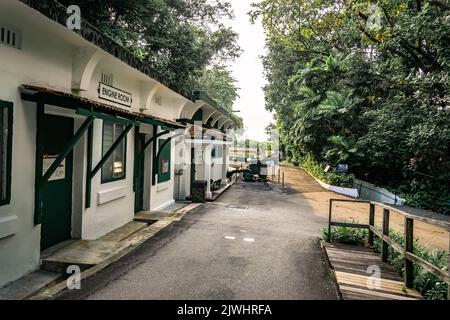 Fort Siloso ist Singapurs einzige gut erhaltene Küstenfestung, die als Teil der Verteidigung des Landes diente. Stockfoto