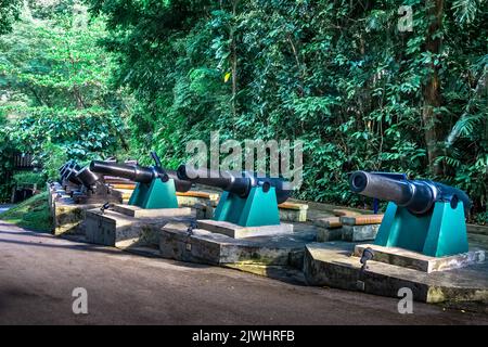 Fort Siloso ist Singapurs einzige gut erhaltene Küstenfestung, die als Teil der Verteidigung des Landes diente. Stockfoto