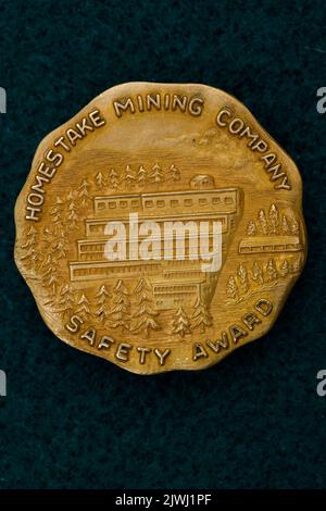 Gold Homestake Mining Company Safety Award - Lead, South Dakota USA Mining History Stockfoto