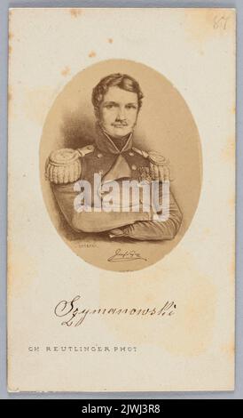 Foto des Drucks: Porträt von Józef Szymanowski in Uniform. Reutlinger, Charles (1816-1880), Fotograf, Reutlinger (Paryż ; Studio fotograficzne ; 1850-1937), Fotostudio Stockfoto