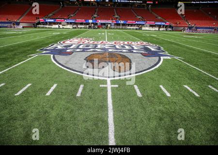 Atlanta, GA - 05. SEPTEMBER: Logo beim Chick-Fil-A Kickoff Game zwischen Clemson und Georgia Tech am Montag, 5. September 2022 in Atlanta, GA. (Jevone Moore/Bild des Sports) Stockfoto