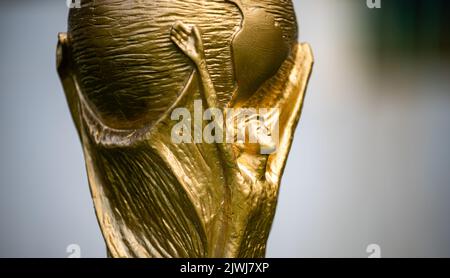 3. September 2022, Doha, Katar. FIFA Fußball-Weltmeisterschaft auf dem grünen Rasen des Stadions. Stockfoto