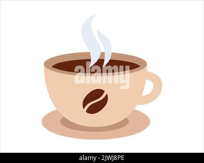Tasse Kaffe in flacher Form. Symbolvektordarstellung. Stock Vektor
