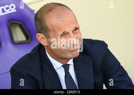 Florenz, Italien. 03. September 2022. Massimiliano allegri Porträt während ACF Fiorentina vs Juventus FC, italienische Fußballserie Ein Spiel in Florenz, Italien, September 03 2022 Quelle: Independent Photo Agency/Alamy Live News Stockfoto