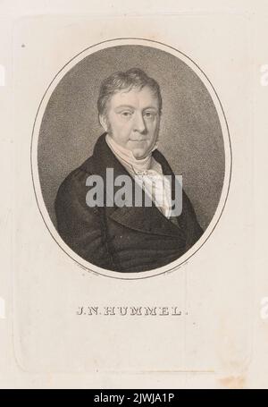 Porträt von Johann Nepomuk Hummel. Fleischmann, Friedrich (1791-1834), Grafiker, Müller, Franz Hubert (1784-1835), Maler Stockfoto