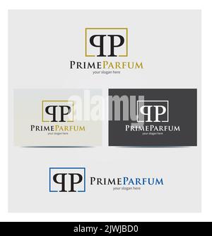 PP-Buchstaben, Doppel-P, 2-P-Logo, Symbol, Letter-Logo für Unternehmen, Kartenmock in mehreren Farben Stock Vektor