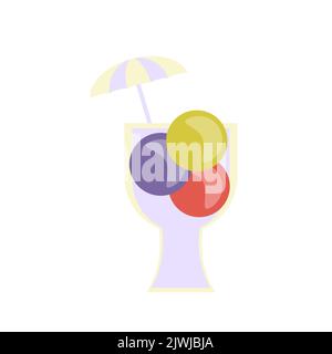 Süße Süßigkeiten bunte Set isoliert auf weißem Hintergrund. Verschiedene bunte Lutscher, eingewickelte Karamellbonbons und Erdbeeren in Schokolade. Flat Art Stock Vektor