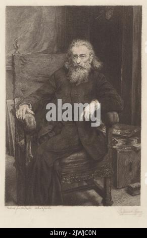 Porträt von Jan Matejko nach seinem Selbstporträt von 1892. Łopieński, Ignacy (1865-1941), Grafiker, Matejko, Jan (1838-1893), Maler Stockfoto