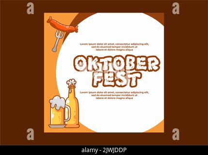 Oktoberfest Event Social Media flaches Banner Design Stock Vektor