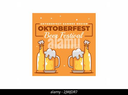 Oktoberfest Event Social Media flaches Banner Design Stock Vektor