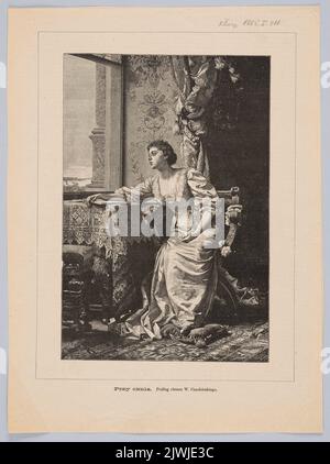 Reproduktion eines Gemäldes: Władysław Czachórski (1850-1911), an einem Fenster ; aus: 'Kłosy', 1885, no. 1037, S. 316. Kłosy (Warszawa ; drzeworytnia ; 1865-1890), Druckerei, unbekannt, Grafiker Stockfoto