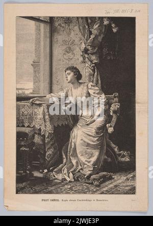 Reproduktion eines Gemäldes: Władysław Czachórski (1850-1911), an einem Fenster; aus: 'Tygodnik Ilustowany' 1885(II)201. Unbekannt, Grafiker, Tygodnik Ilustowany (Warszawa ; czasopismo ; 1859-1939), Verleger Stockfoto