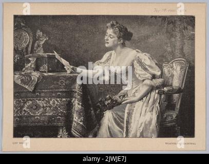 Reproduktion eines Gemäldes: Władysław Czachórski (1850-1911), Liebesbrief ; aus: 'Tygodnik Ilustowany', 1900(I)151. Tygodnik Ilustowany (Warszawa ; czasopismo ; 1859-1939), Verleger, Gedan, H., Holzfäller Stockfoto