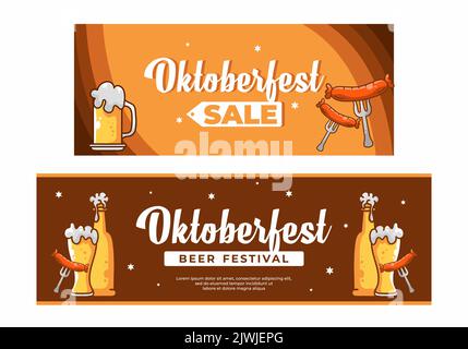 Oktoberfest Event Social Media flaches Banner Design Stock Vektor