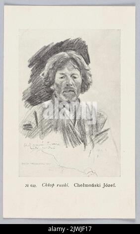 Reproduktion eines Gemäldes: Chełmoński, Józef (1849-1914), ruthenischer Bauer; Ausschnitt aus einem Album. Unbekannt, Verleger Stockfoto