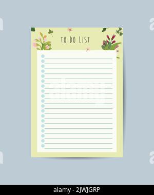 Druckbare Vorlage für eine minimalistische persönliche Planerin. Tägliches, wöchentliches, monatliches Seitenformat Stock Vektor