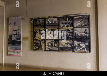 ADDIS ABEBA, ÄTHIOPIEN - 4. APRIL 2019: Exponate im Red Terror Martyrs Memorial Museum in Addis Abeba, Äthiopien Stockfoto