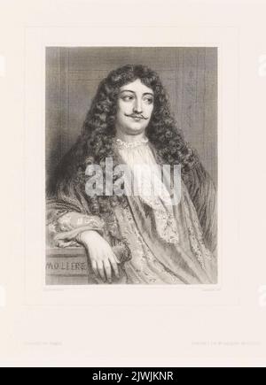 Porträt von Molier. Sarazin (Paryż ; drukarnia ; fl. Ca 1846-1880), Druckerei, Geoffroy, Michel Charles (1819-1882), Zeichner, Karikaturist Stockfoto