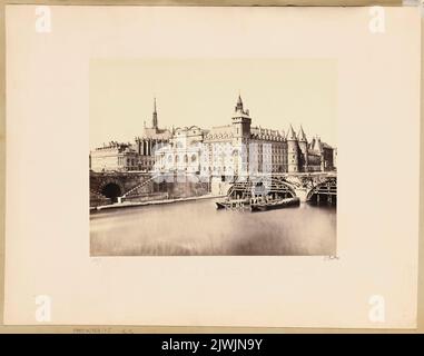 Blick auf den Justizpalast und Saint Chapelle von der seine. Baldus, Édouard (1813-1882), Fotograf Stockfoto