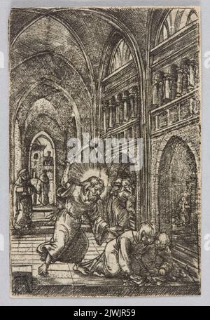 Christus treibt die Händler aus dem Tempel. Altdorfer, Albrecht (ca. 1480-1538), Grafiker Stockfoto