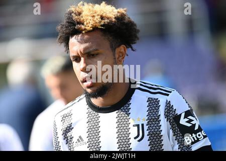 Florenz, Italien. 03. September 2022. McKennie-Porträt während ACF Fiorentina vs Juventus FC, italienische Fußballserie A Spiel in Florenz, Italien, September 03 2022 Quelle: Independent Photo Agency/Alamy Live News Stockfoto