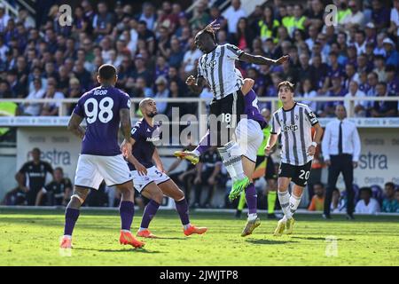 Florenz, Italien. 03. September 2022. Kean tritt beim ACF Fiorentina gegen Juventus FC, italienische Fußballserie A Spiel in Florenz, Italien, September 03 2022 Quelle: Independent Photo Agency/Alamy Live News Stockfoto
