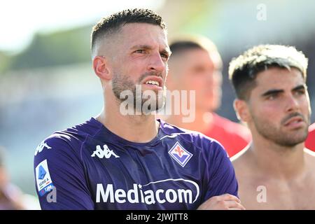 Florenz, Italien. 03. September 2022. Biraghi Portrait während ACF Fiorentina vs Juventus FC, italienische Fußballserie A Spiel in Florenz, Italien, September 03 2022 Quelle: Independent Photo Agency/Alamy Live News Stockfoto
