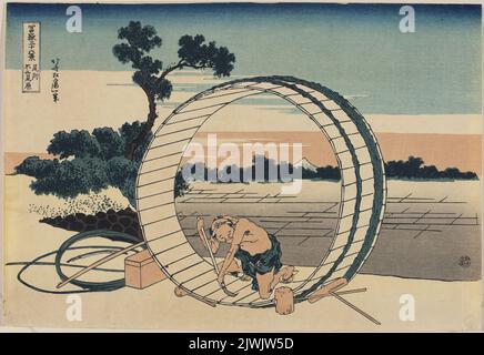 Reproduktion von: Fuji View Plain in der Provinz Owari (Bishu Fujimigahara), aus der Serie '36 Ansichten des Fuji-Berges' (Fugaku Sanjurokkei). Katsushika, Hokusai (1760-1849), Grafiker, Sakai, Kôkodô (1870- ), Herausgeber Stockfoto