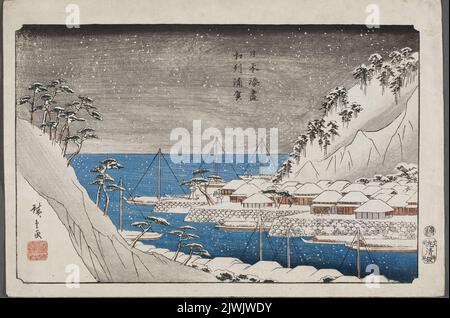 Reproduktion von: Uraga in der Provinz Sagami (Soshu Uraga), aus der Serie 'Harbours of Japan' (Nihon minato zukushi). Utagawa, Hiroshige I (1797-1858), Grafiker Stockfoto