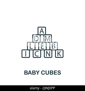 Baby Cubes Symbol. Monochrom einfaches Baby-Symbol für Vorlagen, Webdesign und Infografiken Stock Vektor