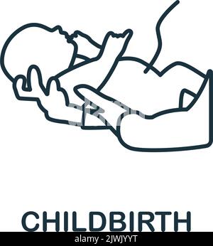 Symbol „Geburt“. Monochrom einfaches Baby-Symbol für Vorlagen, Webdesign und Infografiken Stock Vektor